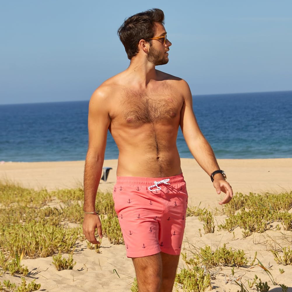 Mens Swim Trunks Quick Dry Swim Shorts with Mesh Lining Funny Swimwear Bathing Suits 7Inch
